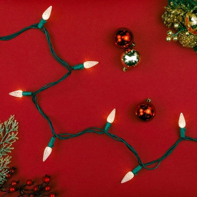  Northlight LED Faceted C6 Christmas Lights - Warm White - 23' Green Wire - 70ct