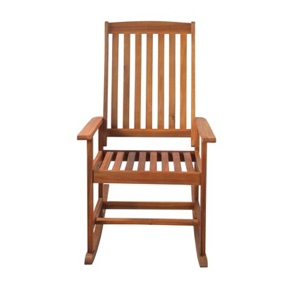  Northlight 43" Wood Outdoor Patio Rocking Chair - Honey Brown