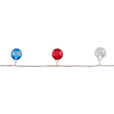  Northlight Patriotic LED G40 Christmas Lights - Red, White And Blue - 11' White Wire - 25ct