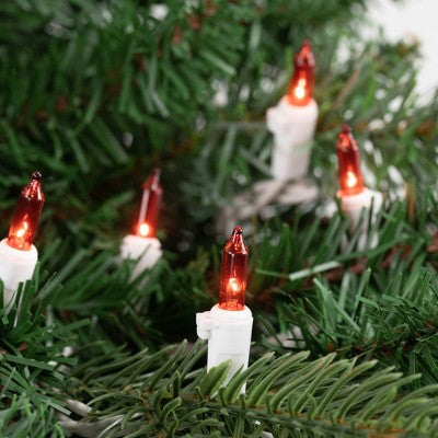  Northlight Mini Incandescent Christmas Lights - Orange - 20.25' White Wire - 100ct