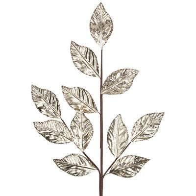  Northlight 25.5" Glittered Champagne Gold Leaves Christmas Spray