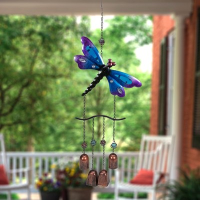  Northlight 24" Purple And Bronze Dragonfly Outdoor Garden Windchime