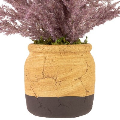 Northlight 12" Artificial Purple Cypress Plant In A Ceramic Pot