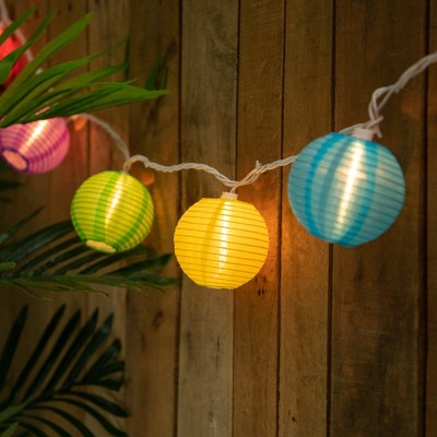  Northlight Round Lantern Indoor Outdoor Patio String Light Set - 7.25' White Wire - 10ct
