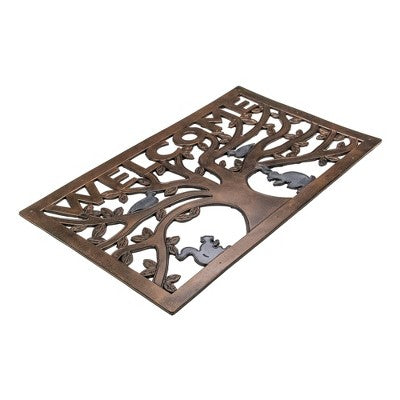 Northlight Tree With Animals Rectangular "Welcome" Doormat 18" X 30"
