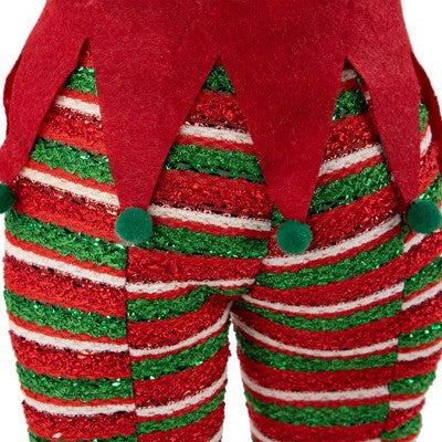  Northlight 19" Red And Green Striped Elf Legs Christmas Decoration