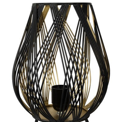  Northlight Cage-Style Iron Table Lamp - 12" - Black And Gold