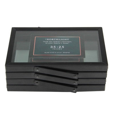  Northlight 20" Contemporary Collapsible Rectangular 4" X 6" Photo Picture Frame - Black