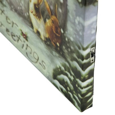  Northlight LED Lighted Snowman And Reindeer Christmas Canvas Wall Art 15.75" X 11.75"