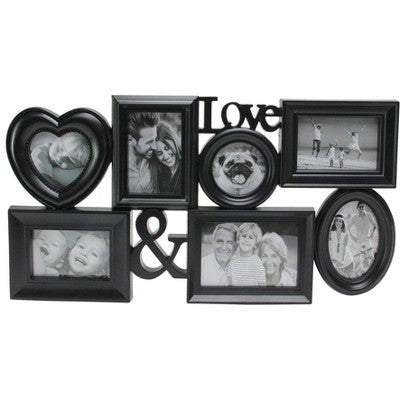  Northlight 26.5" Black Multi-Sized "Love &" Collage Photo Picture Frame Wall Decoration