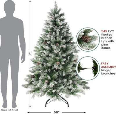  Northlight Medium Flocked Angel Pine Artificial Christmas Tree - 6' - Unlit