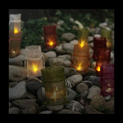  Northlight LED Lighted Flickering Garden Party Colorful Candle Bags Canvas Wall Art 11.75" X 11.75"
