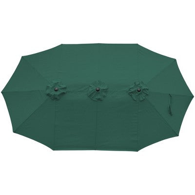  Northlight 15' Outdoor Patio Market Umbrella With Hand Crank, Green