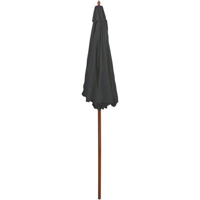  Northlight 8.5ft Outdoor Patio Market Umbrella With Wooden Pole, Gray