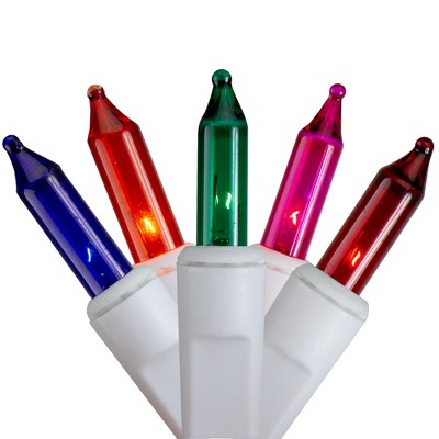  Northlight 300 Count Multicolor Mini Icicle Christmas Lights, 9.5ft White Wire