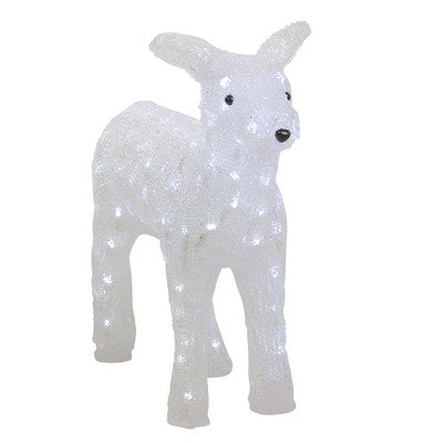  Northlight Lighted Commercial Grade Acrylic Baby Reindeer Christmas Outdoor Decoration - 18" - Polar White Lights