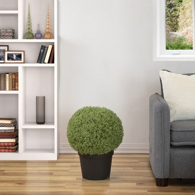  Northlight 22" Artificial Boxwood Ball Topiary In Round Pot, Unlit