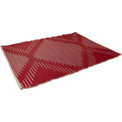  Northlight 4' X 6' Red And Beige Pattern Rectangular Outdoor Area Rug