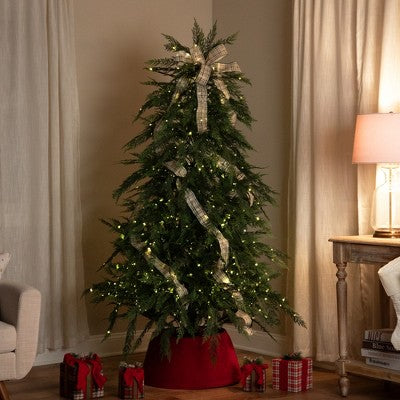  Northlight Pre-Lit Medium Weeping Cedar IPT Artificial Christmas Tree - 6.5' - Dual Color LED Lights