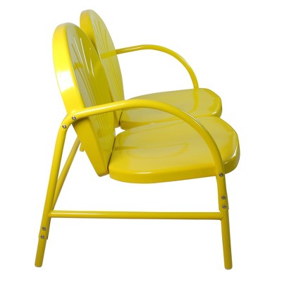  Northlight 47-Inch Outdoor Retro Tulip Loveseat, Yellow