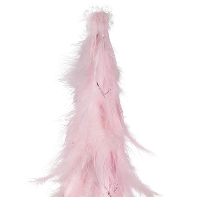  Northlight Glittered Layered Feather Cone Tree Christmas Decoration - 19.5" - Pink
