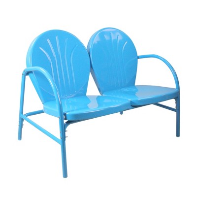  Northlight 47-Inch Outdoor Retro Tulip Loveseat, Sky Blue