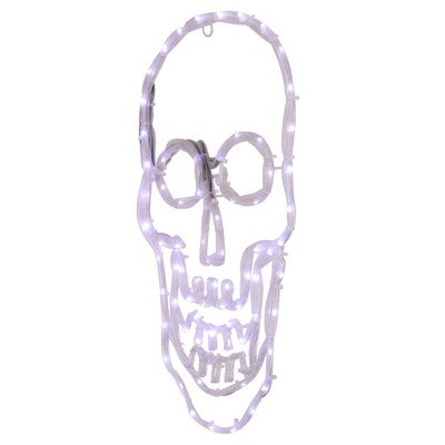  Northlight LED Lighted 4 Function Skull Halloween Window Decoration - 18"