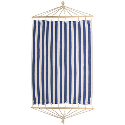  Northlight Striped Macrame Quilted Two Person Double Hammock - 9' X 56" - Blue And Cream