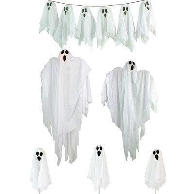  Northlight Lighted Ghost Family Halloween Outdoor Decorations - Multicolor Lights - 6pc