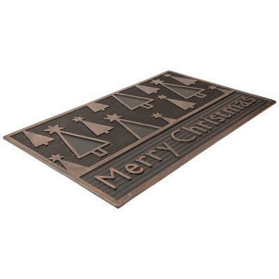  Northlight Black And Gold Merry Christmas Doormat 18" X 30"