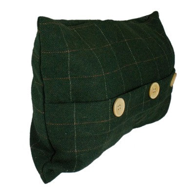  Northlight 20" Green And Beige Rectangular Velvet Throw Pillow With Buttons
