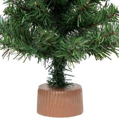  Northlight Mini Canadian Pine Artificial Christmas Tree With Faux Wood Base - 12" - Unlit