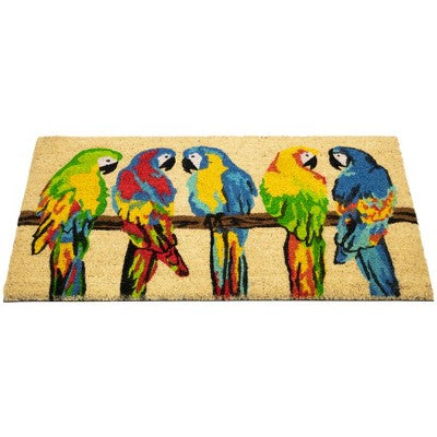  Northlight Toffee And Multicolor Parrots Coir Outdoor Doormat 18" X 30"