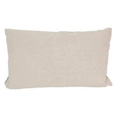  Northlight 11" X 19" Rectangular Tropical Leaves Linen Indoor Throw Pillow - Green