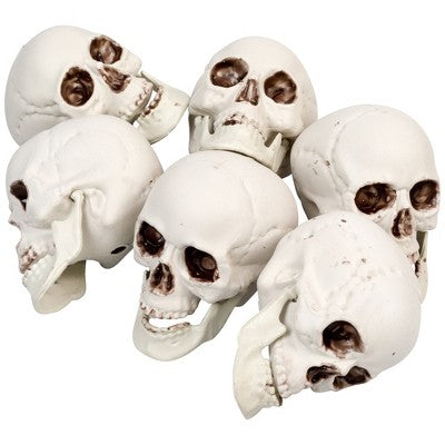  Northlight Skeleton Skull Halloween Decorations - 3.5" - Pack Of 6