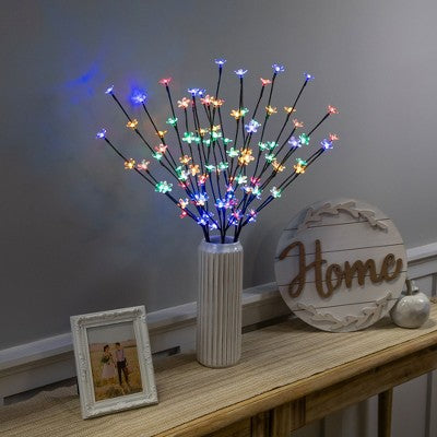  Northlight Set Of 3 Pre-Lit Cherry Blossom Artificial Tree Branches 2.5' - Multicolor LED Lights