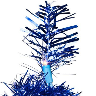  Northlight Pre-Lit Artificial Tinsel Christmas Tree - 3' - Blue - Clear Lights