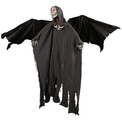  Northlight LED Lighted And Animated Winged Grim Reaper Halloween Decoration - 50"