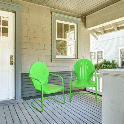  Northlight 34-Inch Outdoor Retro Tulip Armchair, Lime Green