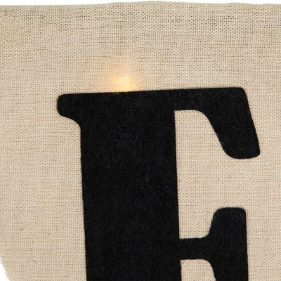  Northlight 18.75" Beige Battery Operated LED Lighted Burlap Happy Halloween Banner