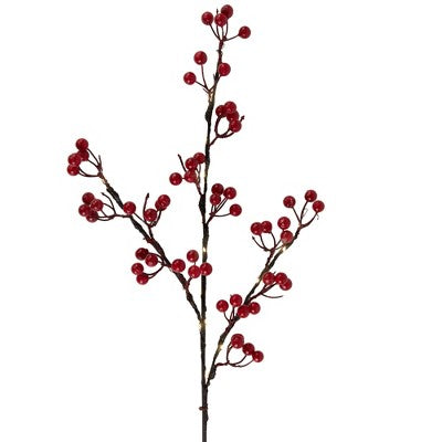  Northlight Lighted Berries Christmas Spray - 29" - Warm White
