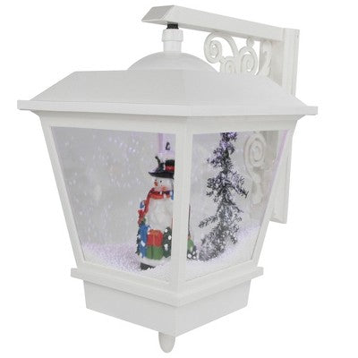  Northlight 17.75" Lighted Musical Snowman Wall Mounted Snowing Christmas Street Lamp