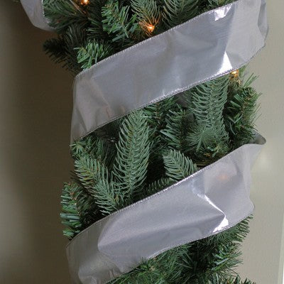  Northlight Pack Of 12 Silver Solid Christmas Wired Craft Ribbon 2.5" X 120 Yards