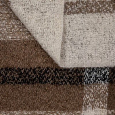  Northlight Taupe Plaid Woven Throw Blanket With Fringe 50" X 60"