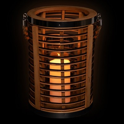  Northlight Rattan Glass Candle Lantern With Jute Handle - 11.5"