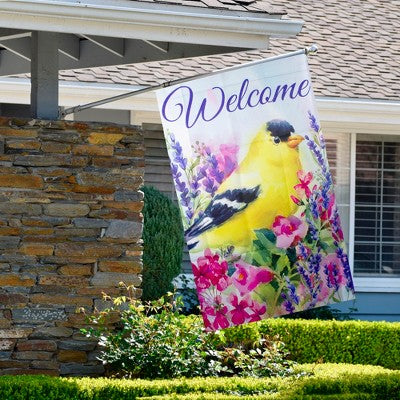  Northlight Welcome Yellow Finch Spring Outdoor House Flag 28" X 40"