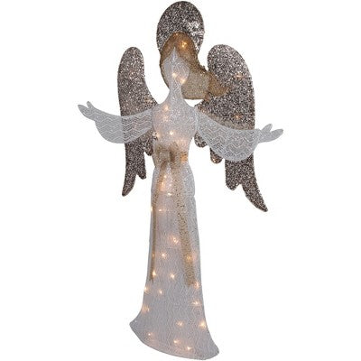  Northlight 49.25" LED Lighted White And Gold Angel Christmas Decoration