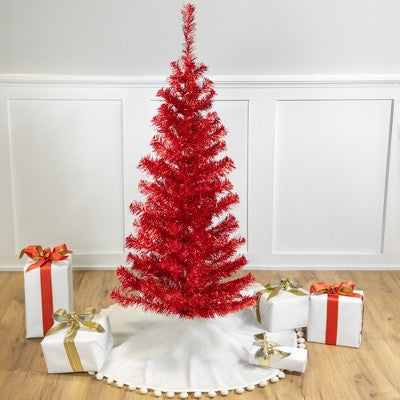  Northlight Artificial Tinsel Christmas Tree - 3' - Red - Unlit