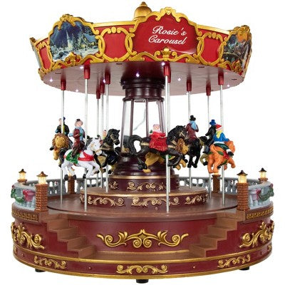  Northlight 14" LED Lighted Animated And Musical Carousel Christmas Decoration
