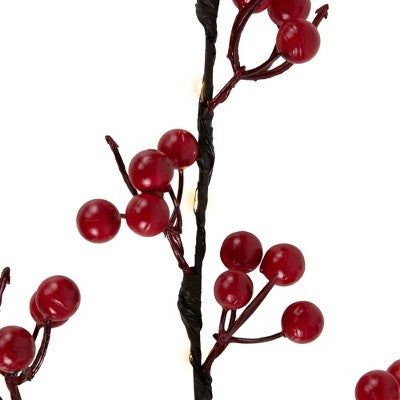  Northlight Lighted Berries Christmas Spray - 29" - Warm White